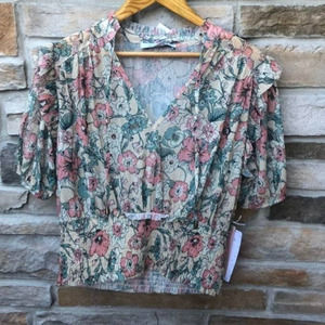 NWoT Floral Boho Blouse shirt large